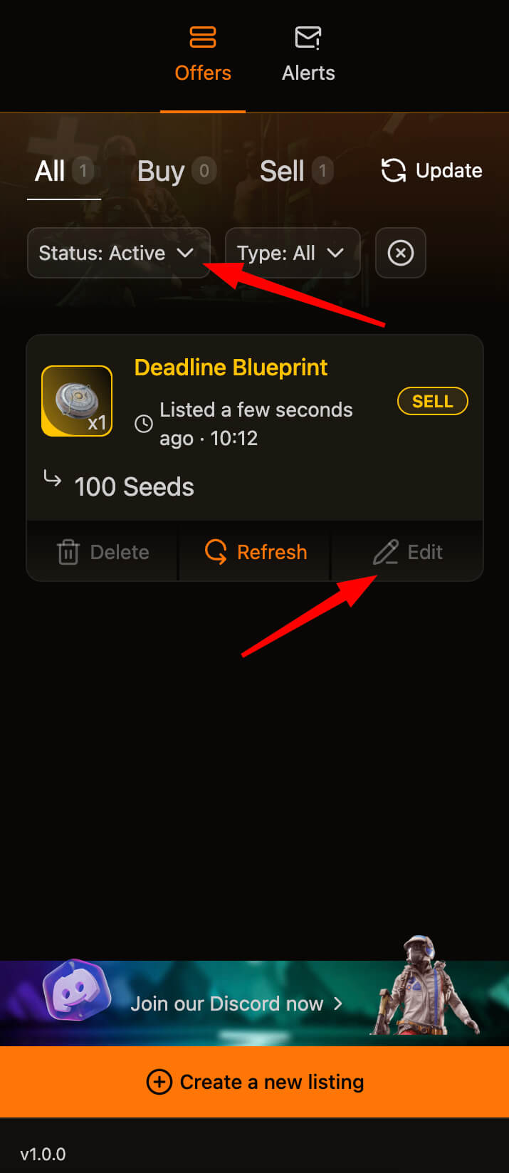 Arc Trader Helper Manual (Arc Raiders Marketplace Offers & Alerts)